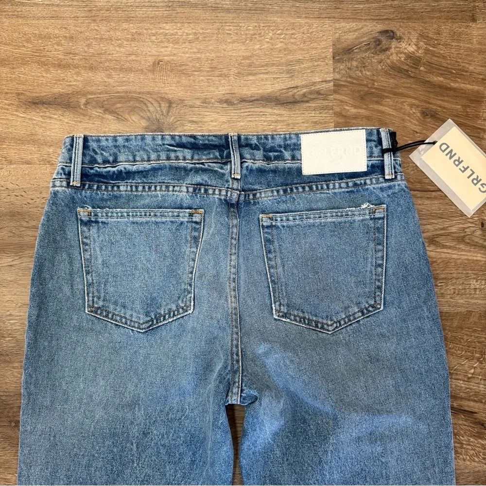 GRLFRND Hailey Low Rise Slim Boot Light Vintage Wash Split Hem Flare Jeans Sz 28